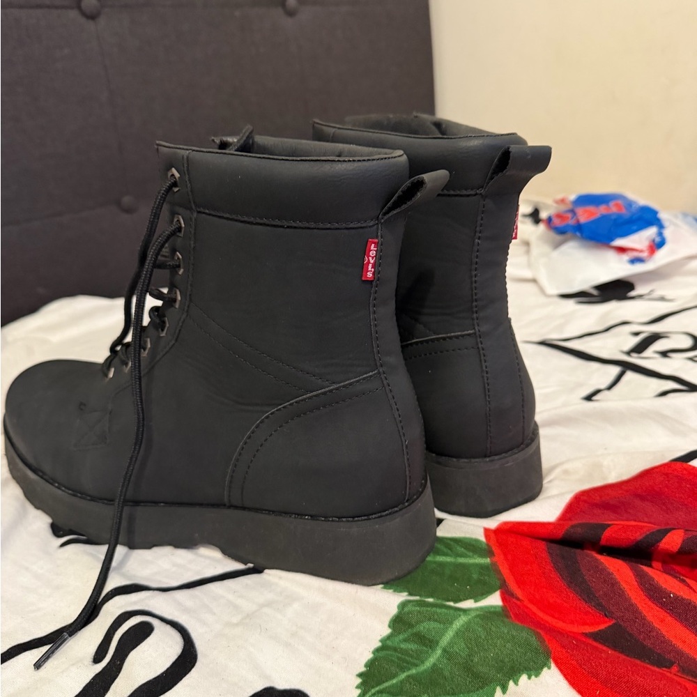 Black Lace-Up Boots